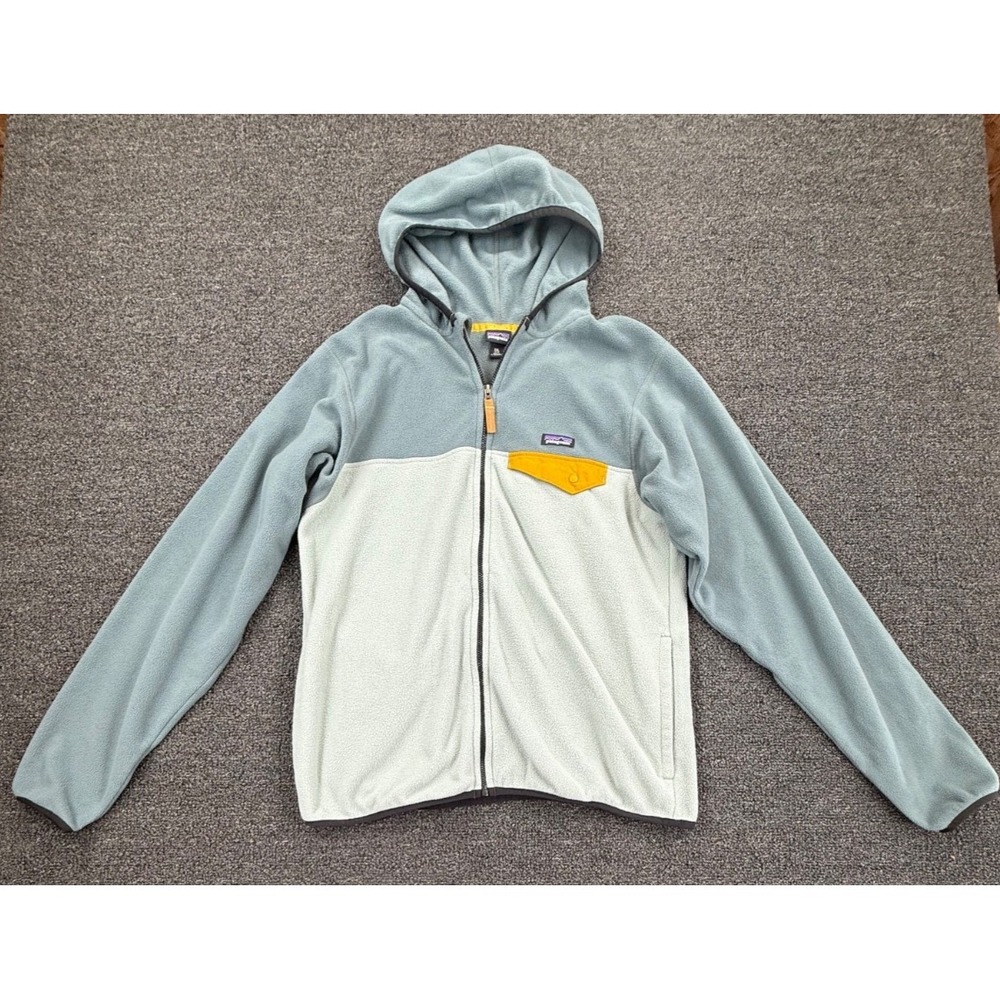 Patagonia Kids Micro D Snap-T Fleece Jacket Gray White Yellow XXL